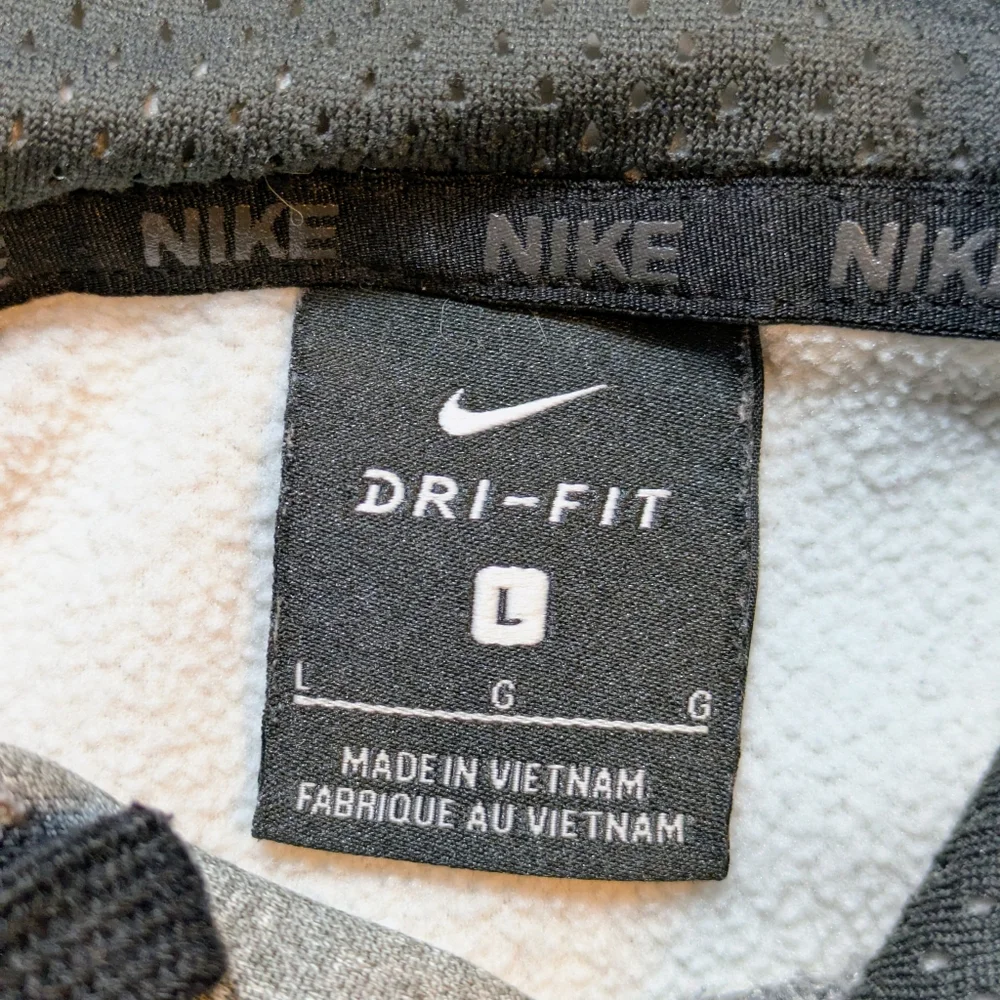 NIKE DRI-FIT Hoodie Sweatshirt Gray w/Black Swoosh,‎ Atleisure, Athletic, Sz L